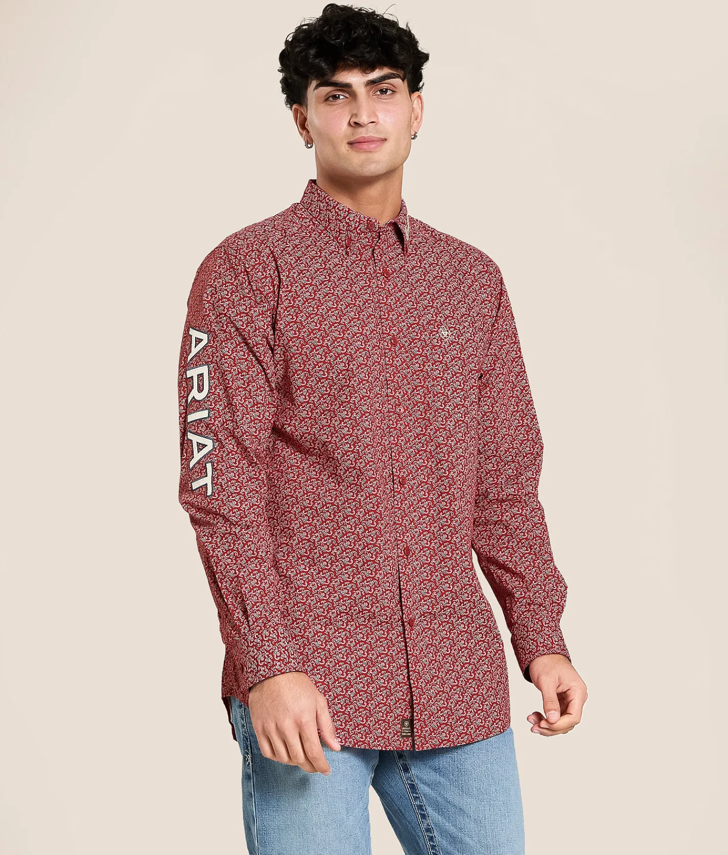 Ariat Team Pearl Shirt Red Beige Online