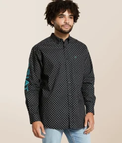 Tops | Ariat Team Philbert Classic Shirt Black Teal