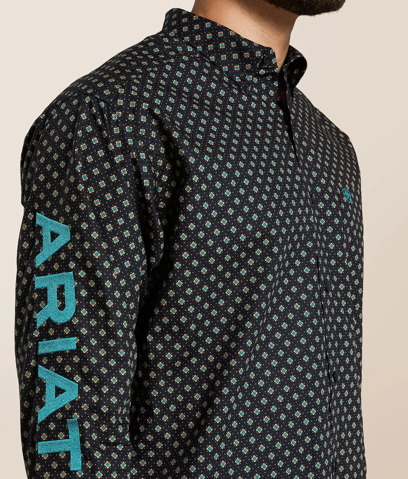 Tops | Ariat Team Philbert Classic Shirt Black Teal