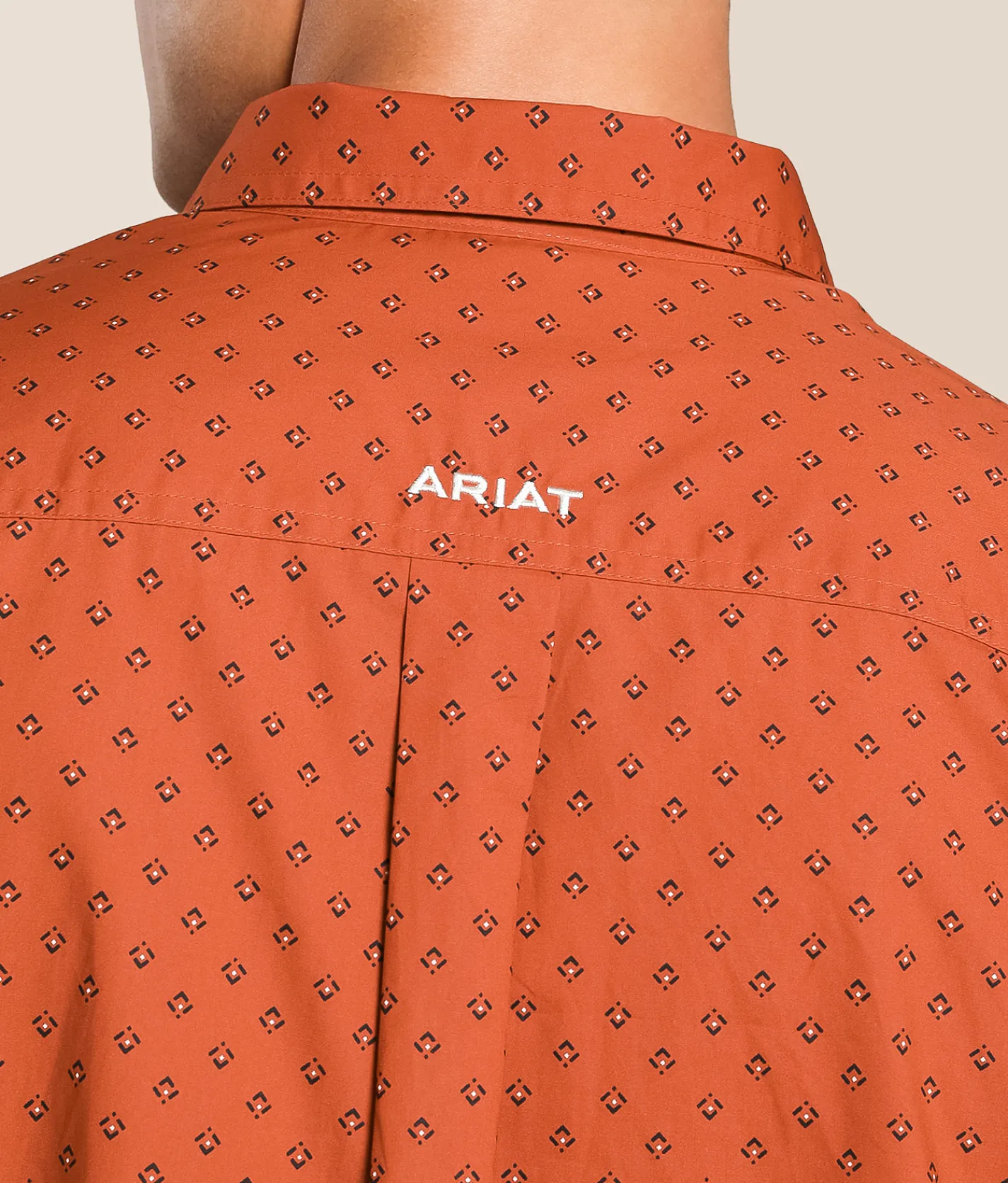 Tops | Ariat Team Porter Shirt Brick Red Beige