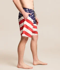 Howitzer Team USA Stretch Swim Trunks White Sale