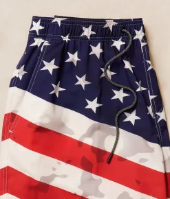 Howitzer Team USA Stretch Swim Trunks White Sale