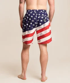 Howitzer Team USA Stretch Swim Trunks White Sale