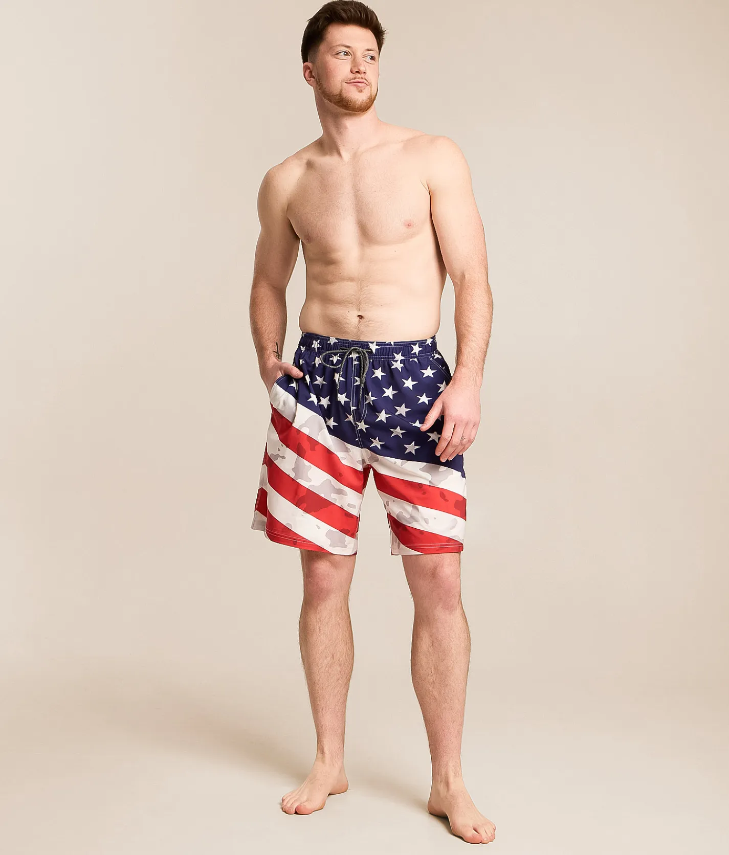 Bottoms | Howitzer Team USA Stretch Swim Trunks White