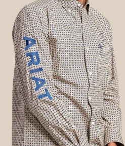 Tops | Ariat Team Welles Fitted Shirt Khaki Dark Blue