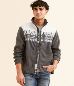 Hooey Tech Fleece Aztec Jacket Black White New
