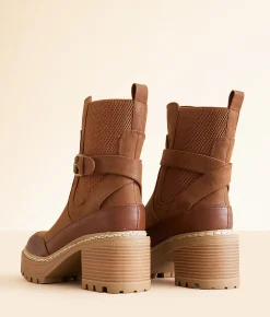 Mia Tedy Buckle Ankle Boot Cognac Best
