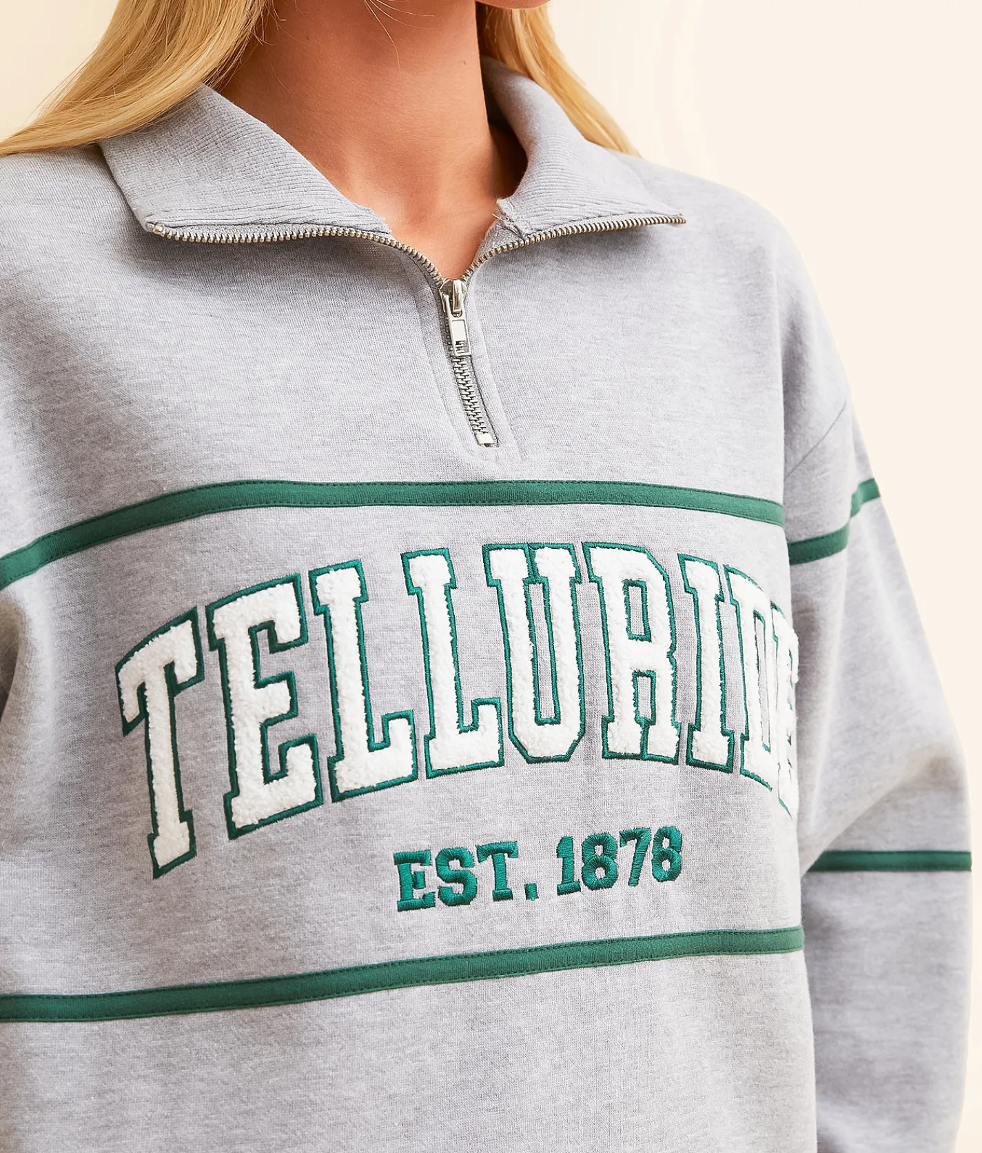 Modish Rebel Telluride Quarter Zip Pullover Heather Grey Outlet