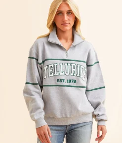 Modish Rebel Telluride Quarter Zip Pullover Heather Grey Outlet