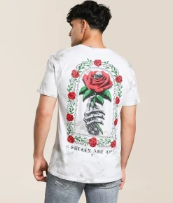 Sullen Tempest Rose T-Shirt White Lt Grey Crystal Was Discount