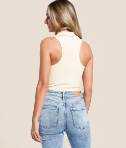 Gameday SOCIAL® Tennessee Cropped Tank Top Oatmeal