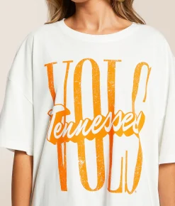 Tops | Gameday SOCIAL® Tennessee Vols Oversized T-Shirt White