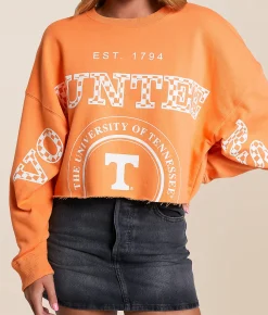 Tops | Gameday SOCIAL® Tennessee Volunteers Cropped Pullover Sherbert
