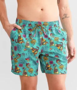 Bottoms|Swimwear | Sullen Tequila Pardy Stretch Swim Trunks Multi Colored