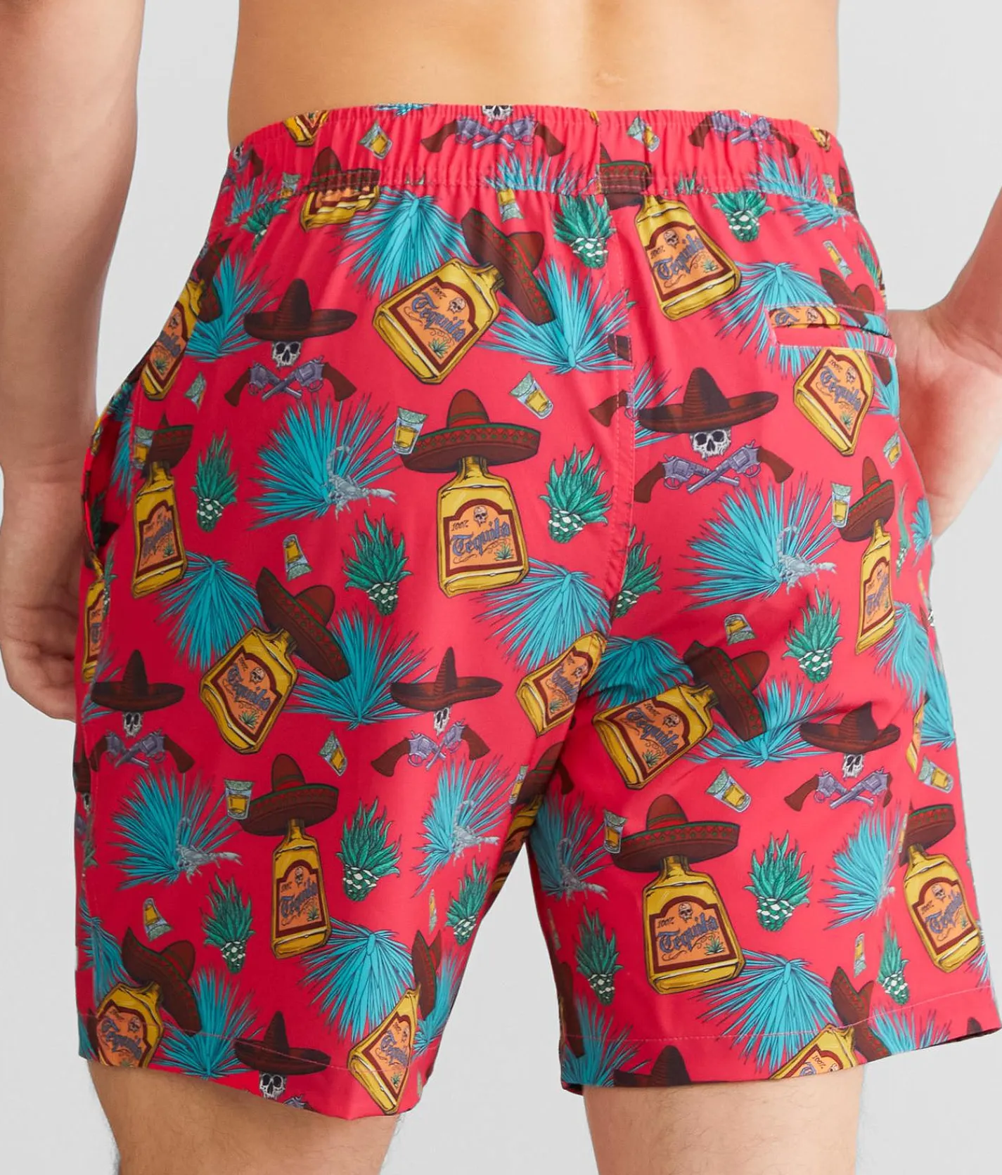 Bottoms|Swimwear | Sullen Tequila Stretch Swim Trunks Hot Coral