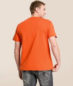 Tops|Graphic T-Shirts | True Religion Terry Applique T-Shirt Koi Orange