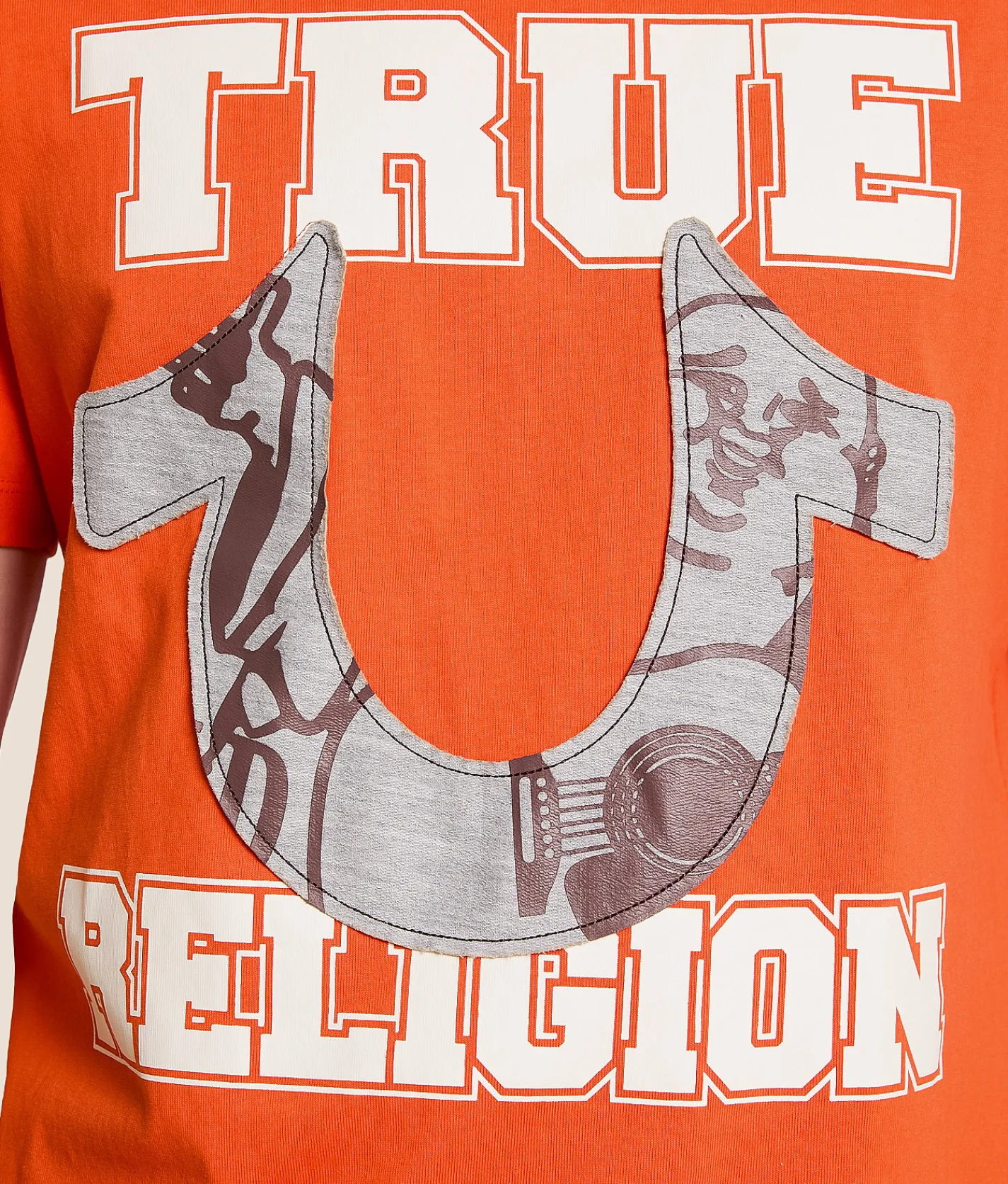 Tops|Graphic T-Shirts | True Religion Terry Applique T-Shirt Koi Orange