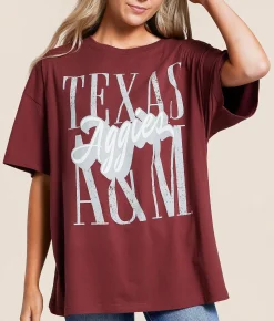 Gameday SOCIAL® Texas A&M Aggies T-Shirt Maroon Discount