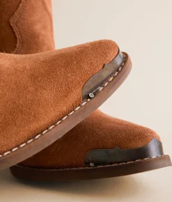 Dingo Texas Charm Cow Leather Western Ankle Boot Camel Cow