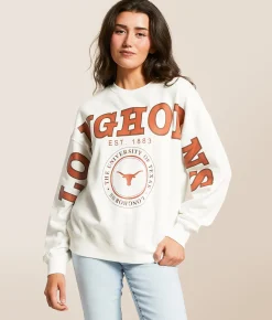Tops | Gameday SOCIAL® Texas Longhorns Oversized Pullover White