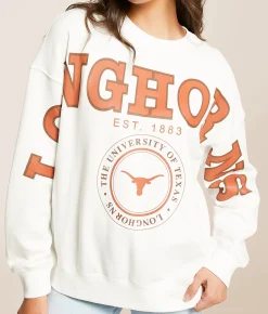 Tops | Gameday SOCIAL® Texas Longhorns Oversized Pullover White