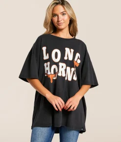 Gameday SOCIAL® Texas Longhorns Oversized T-Shirt Washed Black