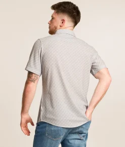 J.B. Holt Textured Athletic Performance Stretch Shirt White Black Grey New
