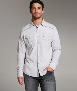 BKE Textured Athletic Shirt White Grey Best