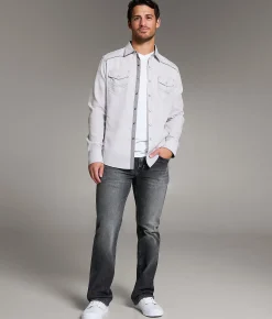 BKE Textured Athletic Shirt White Grey Best