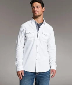BKE Textured Athletic Stretch Shirt White Online