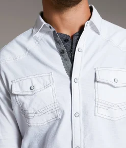 BKE Textured Athletic Stretch Shirt White Online