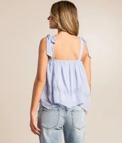 Willow & Root Textured Chiffon Tank Top Periwinkle Hot
