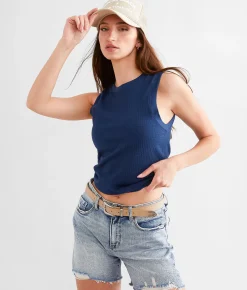 Tops | BKE core Textured Contour Tank Top Mood Indigo