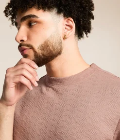 Nova Industries Textured Crew T-Shirt Fawn Discount
