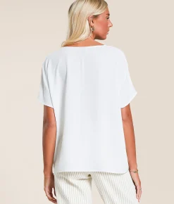 Daytrip Textured Dolman Blouse White Outlet