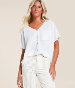 Daytrip Textured Dolman Blouse White Outlet