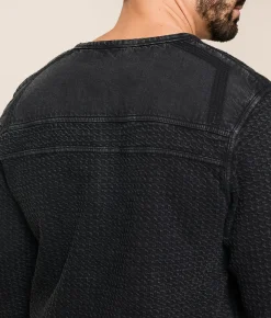 Tops | Buckle Black Textured Henley Black