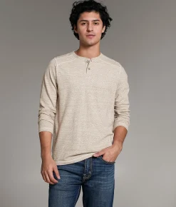 Tops | BKE Textured Henley White Light Grey