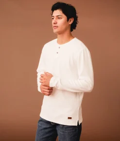 Outpost Makers Textured Henley White Sale