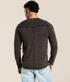 Buckle Black Textured Henley Coffee Quartz Discount