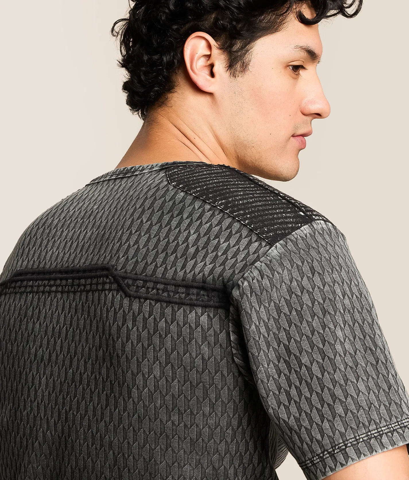 Buckle Black Textured Henley Black Teal Best