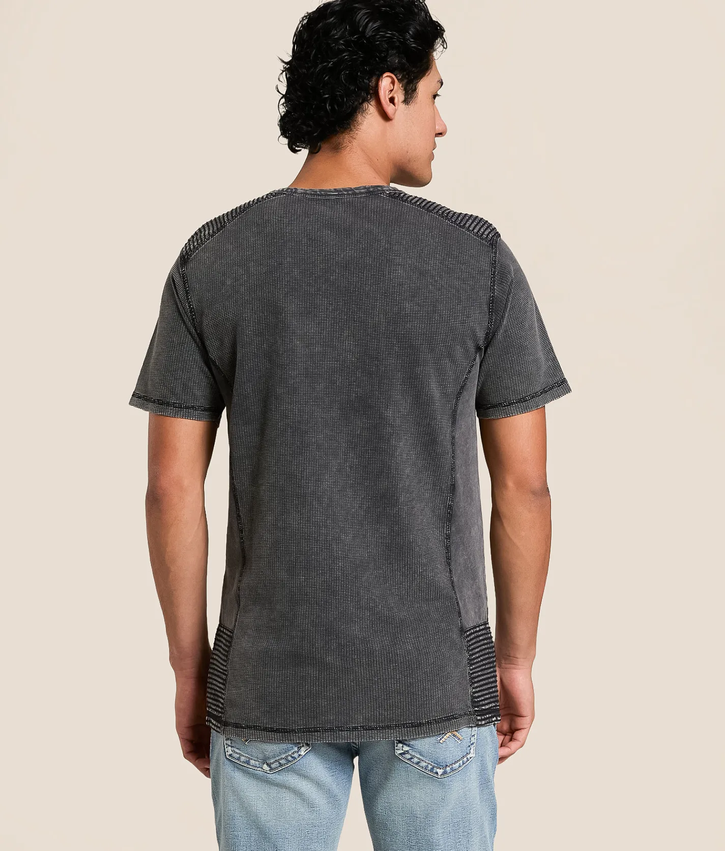 Tops | Buckle Black Textured Henley Black