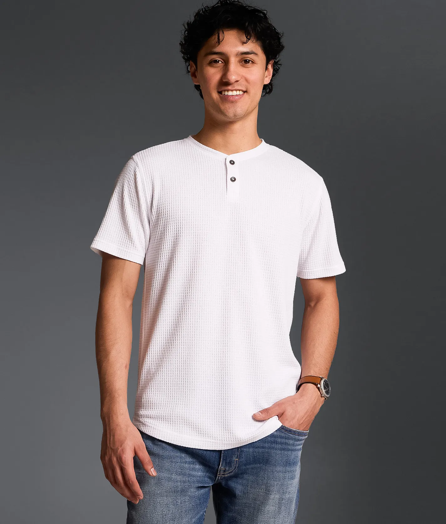 Tops | Outpost Makers Textured Henley White