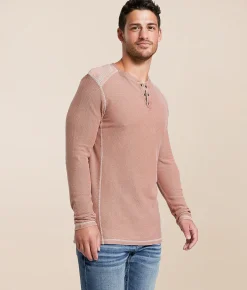 Buckle Black Textured Henley Baked Clay Best