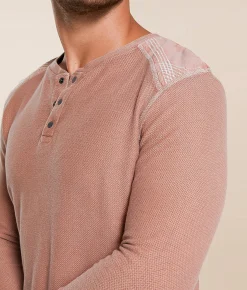 Buckle Black Textured Henley Baked Clay Best