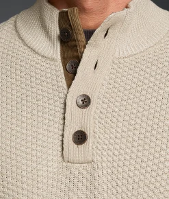 Tops | Outpost Makers Textured Henley Sweater Silver Lining