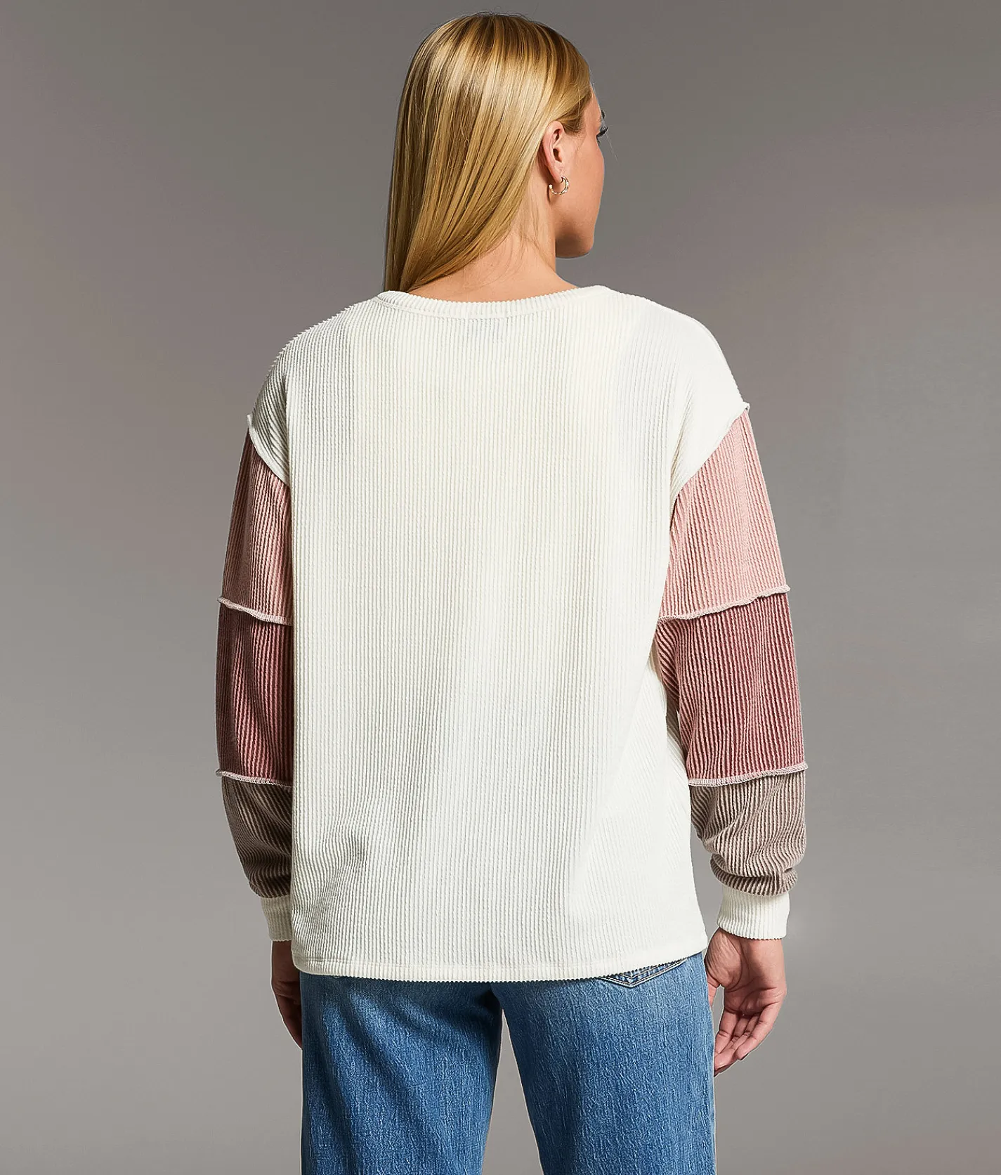 BKE Textured Henley Top Gardenia Best