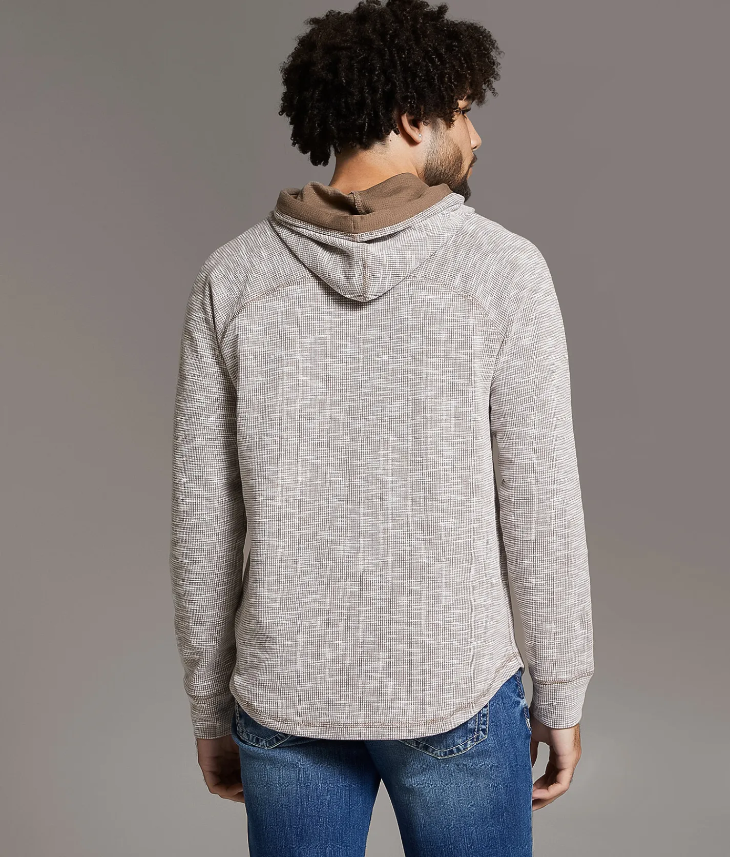 BKE Textured Hoodie Walnut White Best