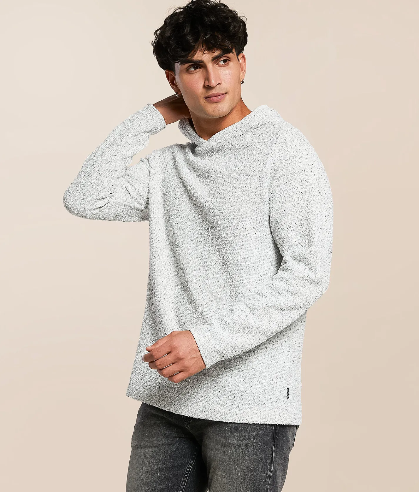 Tops | Nova Industries Textured Hoodie Light Grey