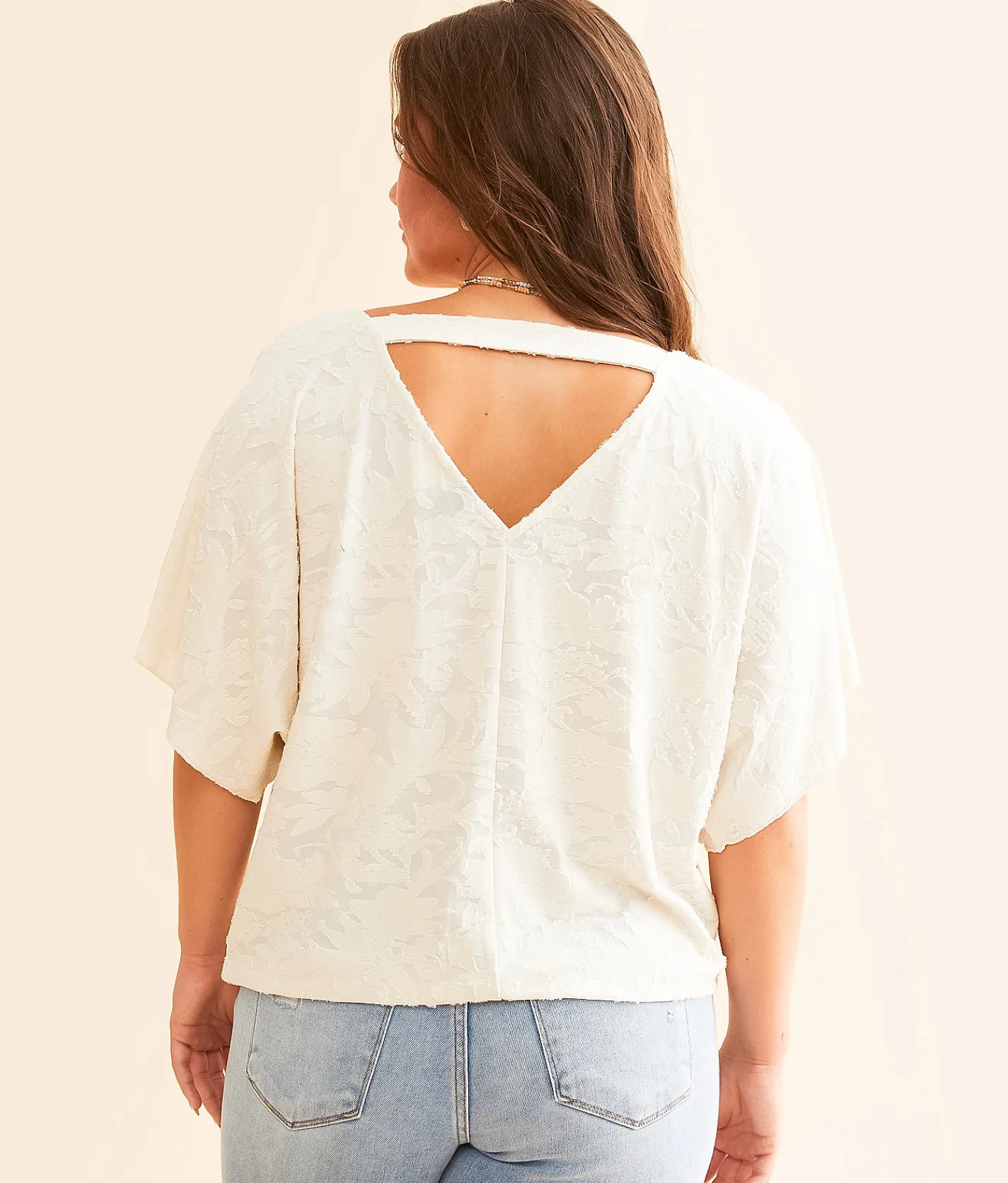 Tops | Daytrip Textured Jacquard Top Cream